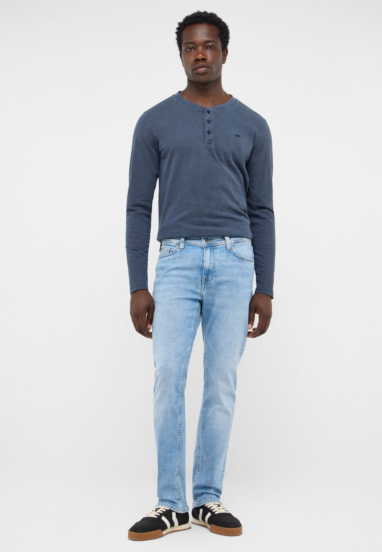 Męskie Spodnie Jeansowe Mustang Style Vegas Slim Denim Blue 1018235 5000 434