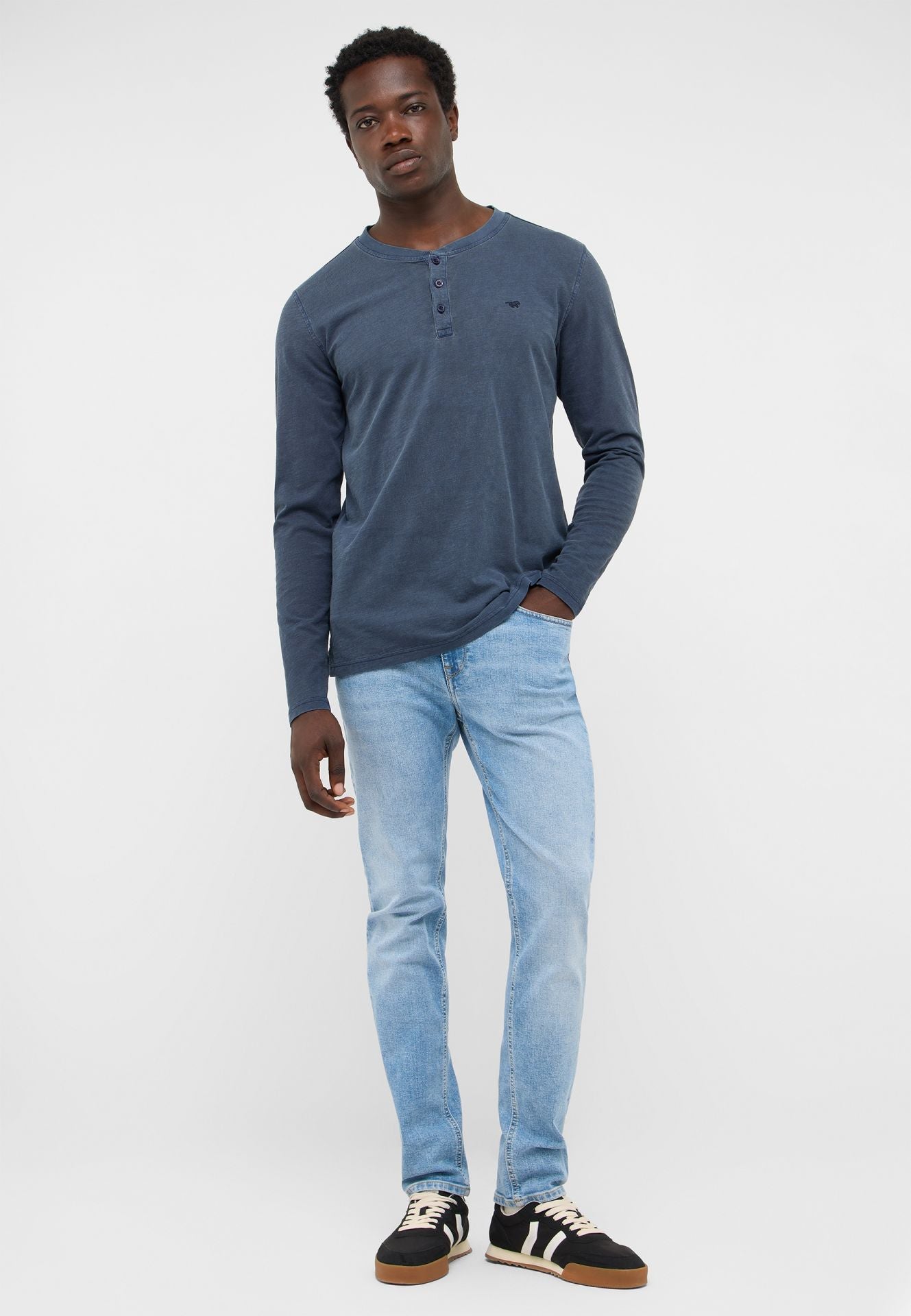 Męskie Spodnie Jeansowe Mustang Style Vegas Slim Denim Blue 1018235 5000 434