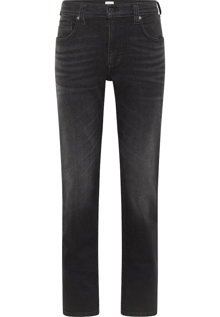 Męskie Spodnie Jeansowe Mustang Style Washington Straight Denim Black 1015884 4000 701