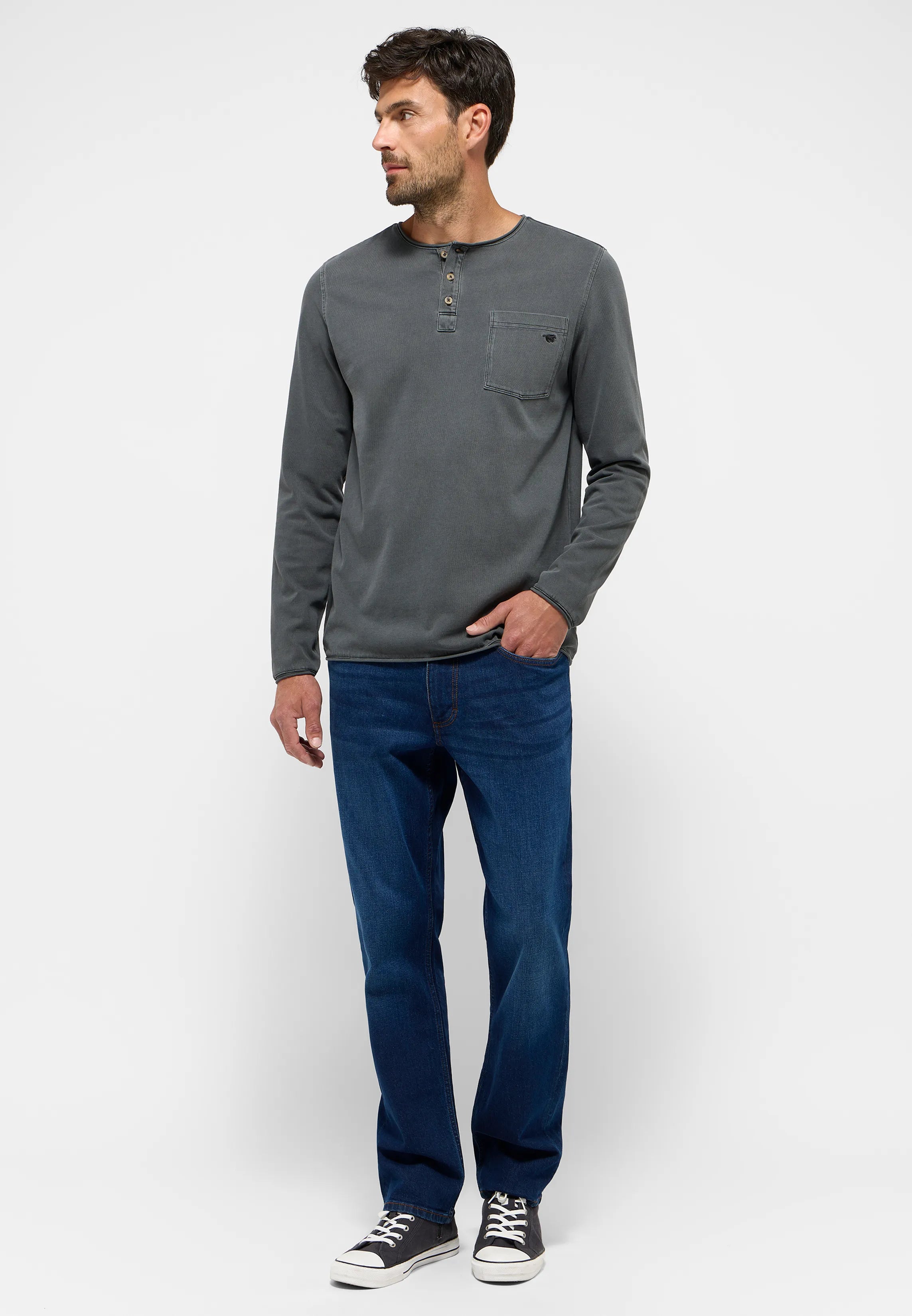 Męskie Spodnie Jeansowe Mustang Style Washington Straight Denim Blue 1015885 5000 802