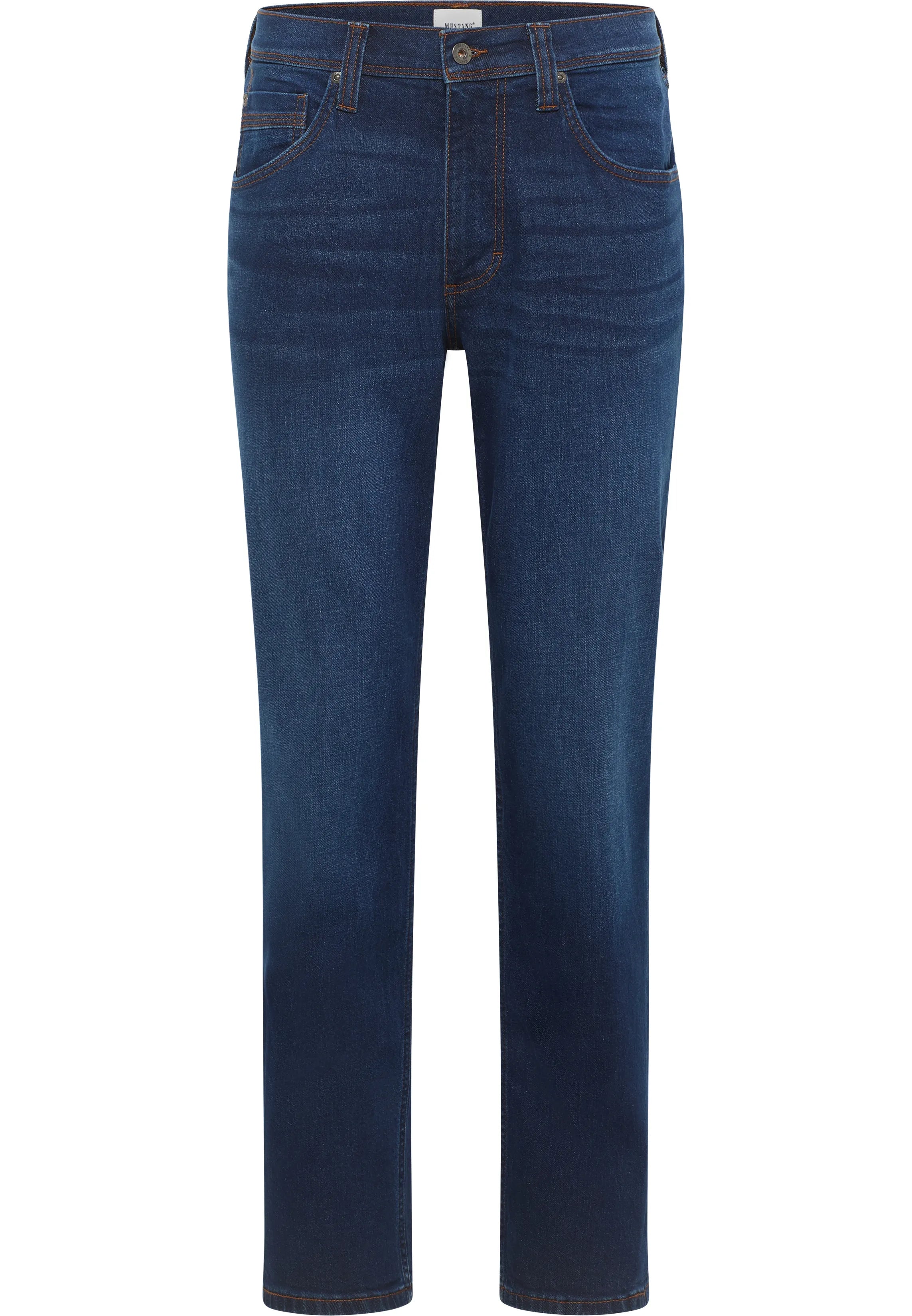 Męskie Spodnie Jeansowe Mustang Style Washington Straight Denim Blue 1015885 5000 802