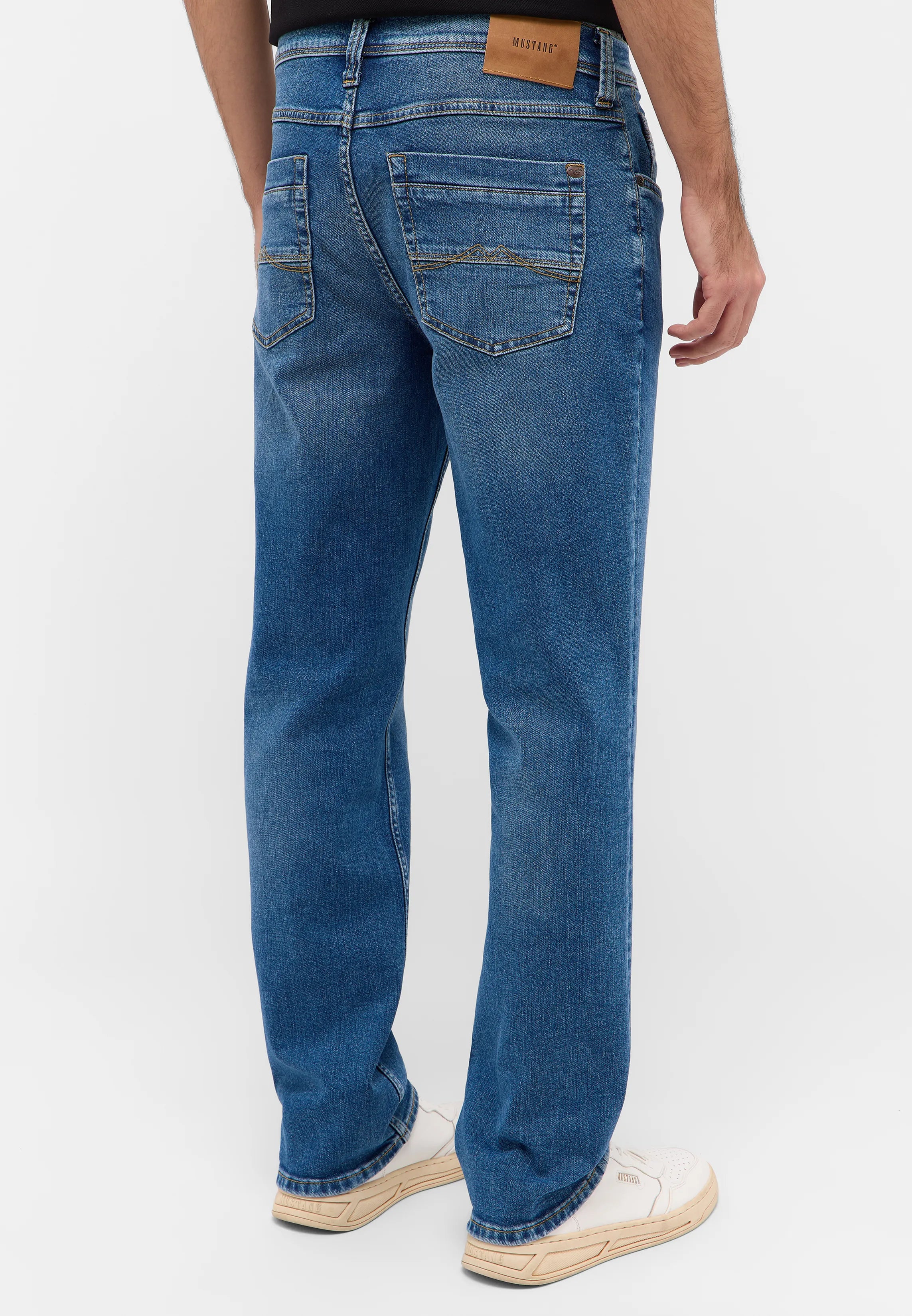 Męskie Spodnie Jeansowe Mustang Style Washington Straight Denim Blue 1016335 5000 582