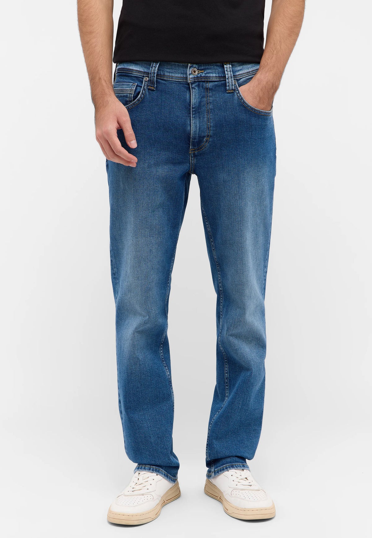 Męskie Spodnie Jeansowe Mustang Style Washington Straight Denim Blue 1016335 5000 582