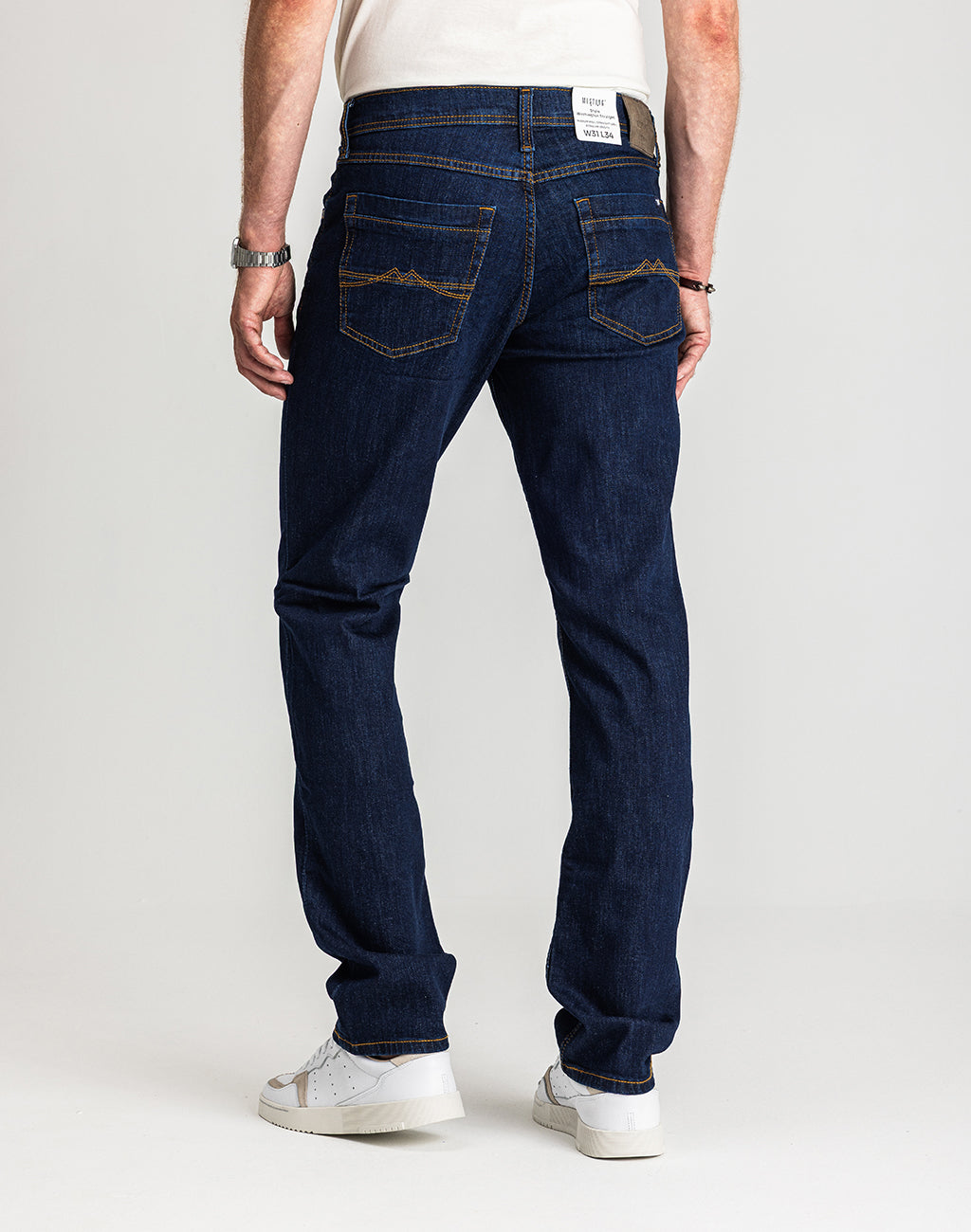 Męskie Spodnie Jeansowe Mustang Style Washington Straight Denim Blue 1017119 5000 901