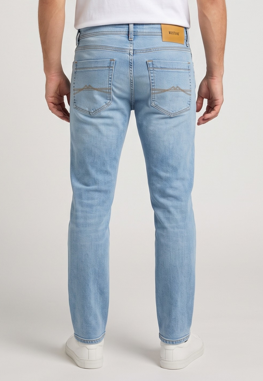 Męskie Spodnie Jeansowe Mustang Style Washington Straight Denim Blue 1017692 5000 401