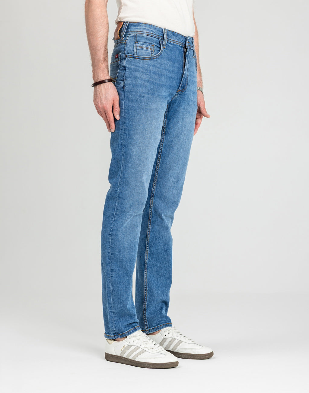 Męskie Spodnie Jeansowe Mustang Style Washington Straight Denim Blue 1018017 5000 682