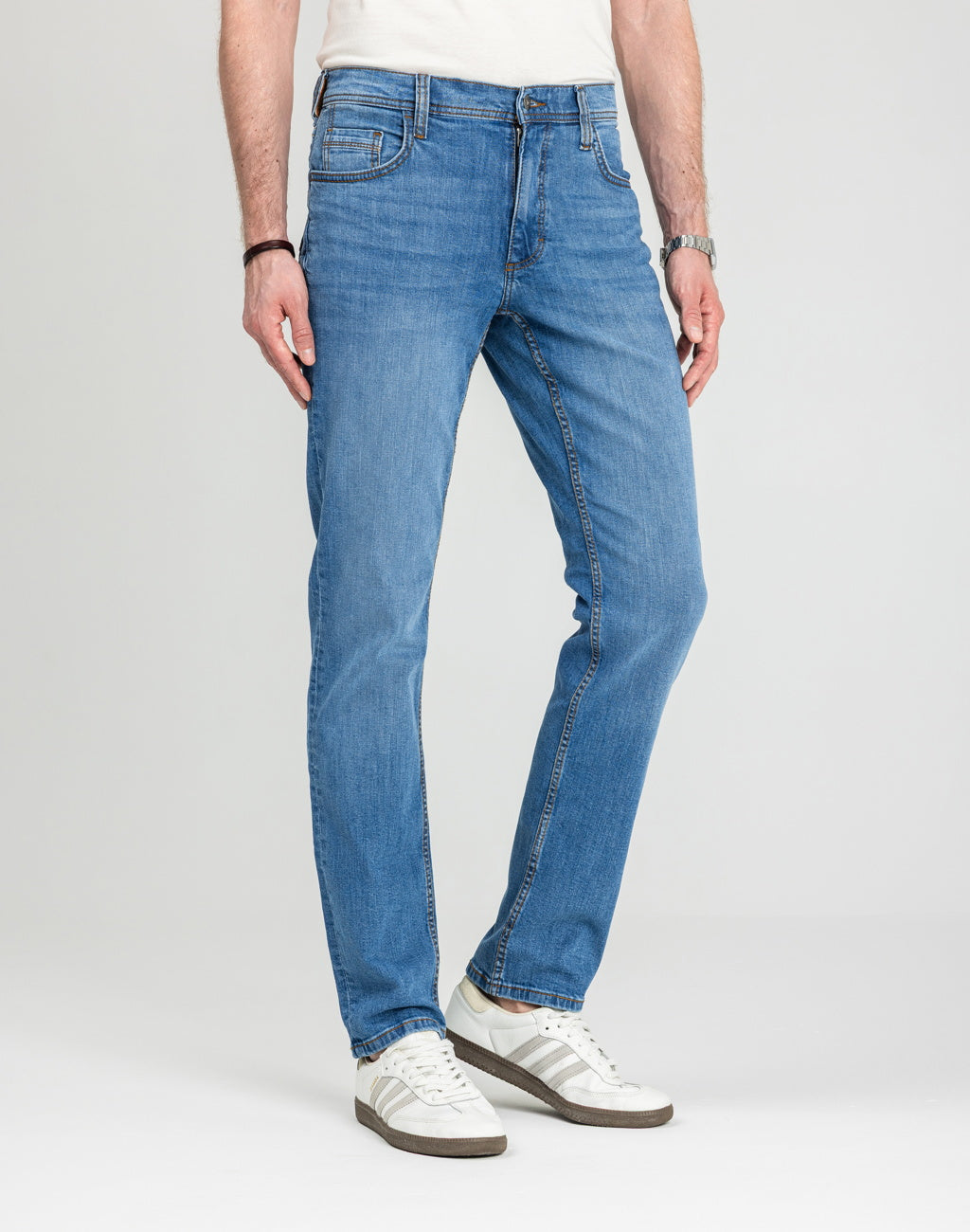 Męskie Spodnie Jeansowe Mustang Style Washington Straight Denim Blue 1018017 5000 682