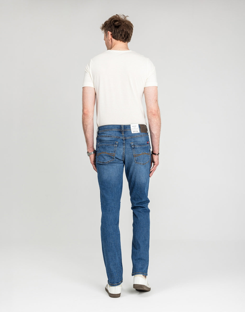 Męskie Spodnie Jeansowe Mustang Style Washington Straight Denim Blue 1018017 5000 782