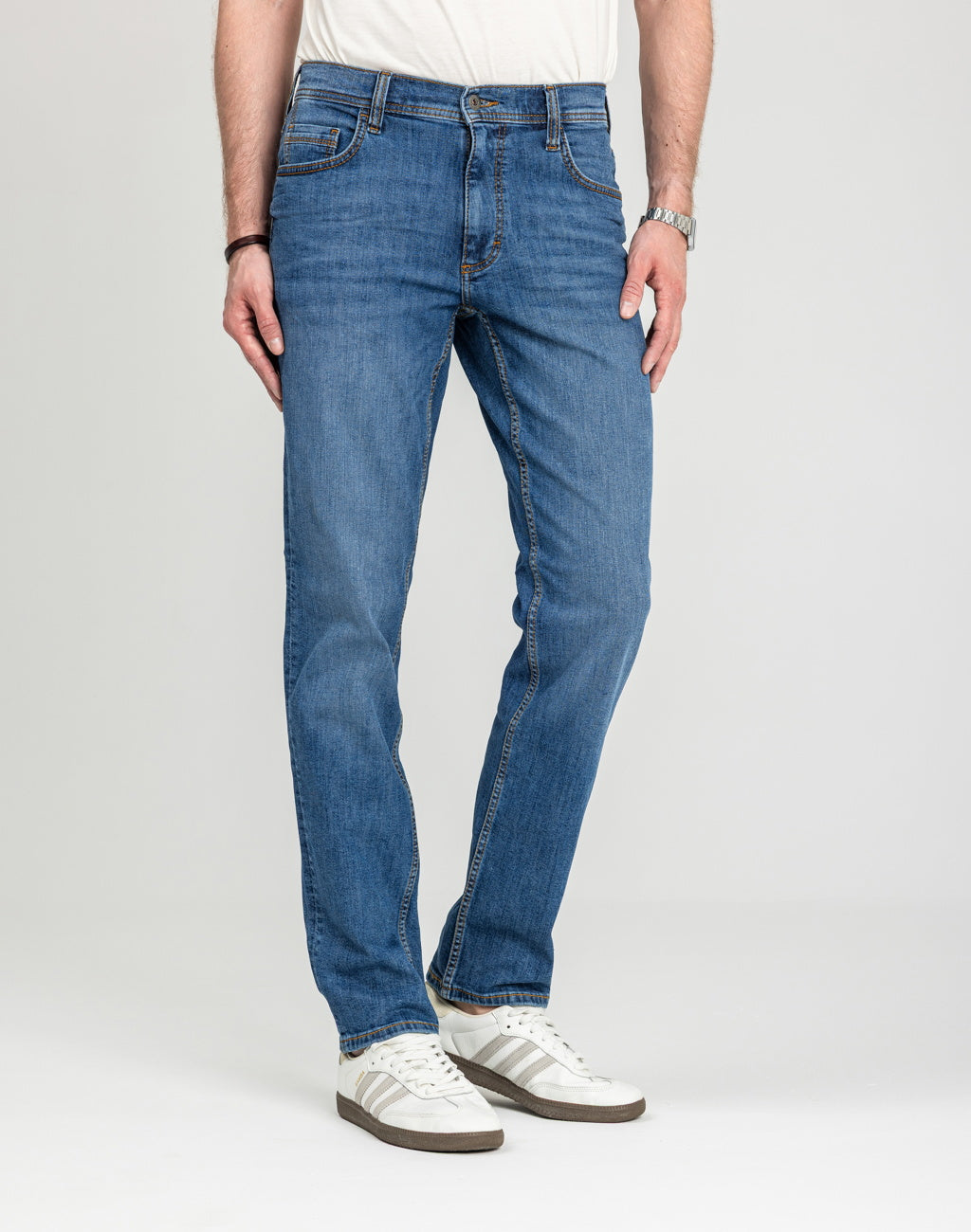 Męskie Spodnie Jeansowe Mustang Style Washington Straight Denim Blue 1018017 5000 782