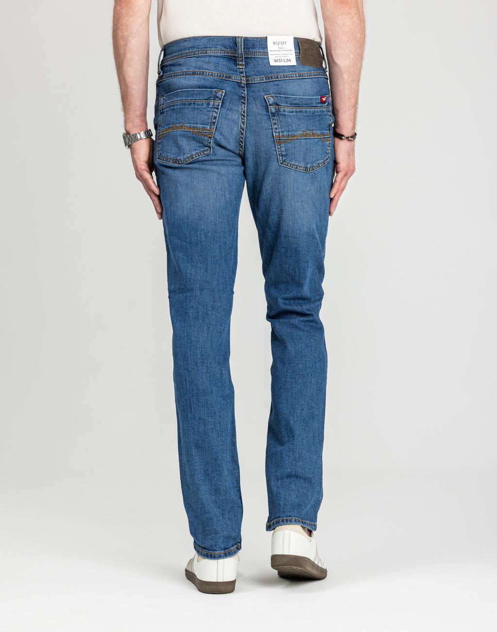 Męskie Spodnie Jeansowe Mustang Style Washington Straight Denim Blue 1018017 5000 782