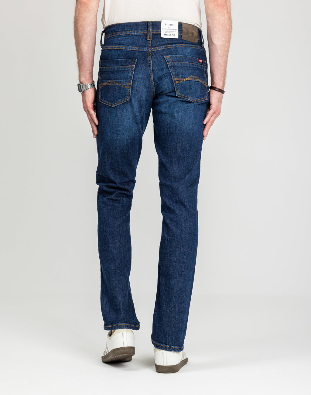 Męskie Spodnie Jeansowe Mustang Style Washington Straight Denim Blue 1018017 5000 882