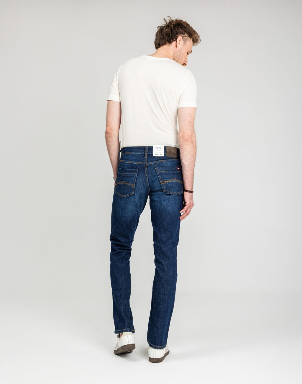 Męskie Spodnie Jeansowe Mustang Style Washington Straight Denim Blue 1018017 5000 882