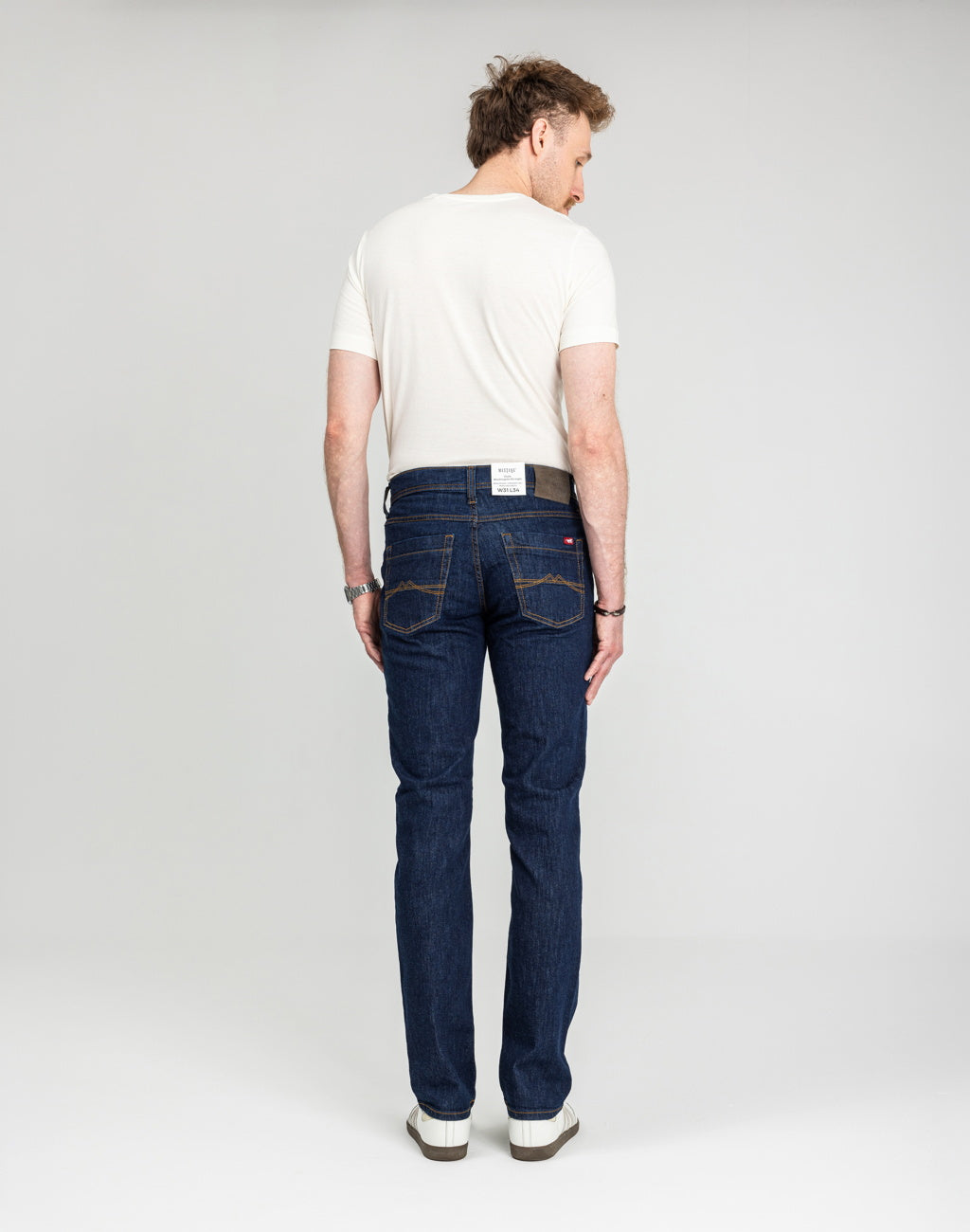 Męskie Spodnie Jeansowe Mustang Style Washington Straight Denim Blue 1018017 5000 901