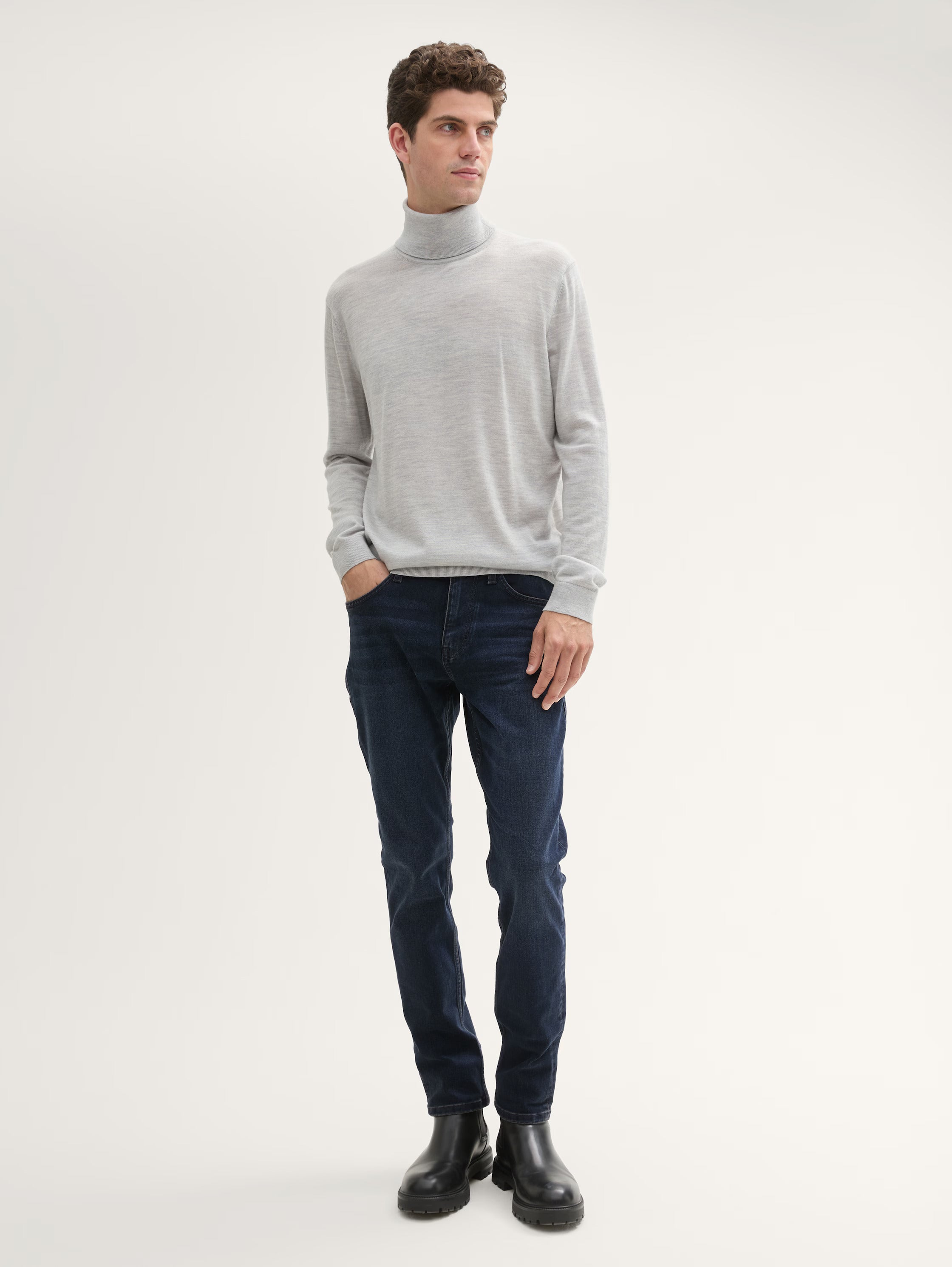 Męskie Spodnie Jeansowe Tom Tailor Josh Dark Stone Blue Black Denim 1021434 10173