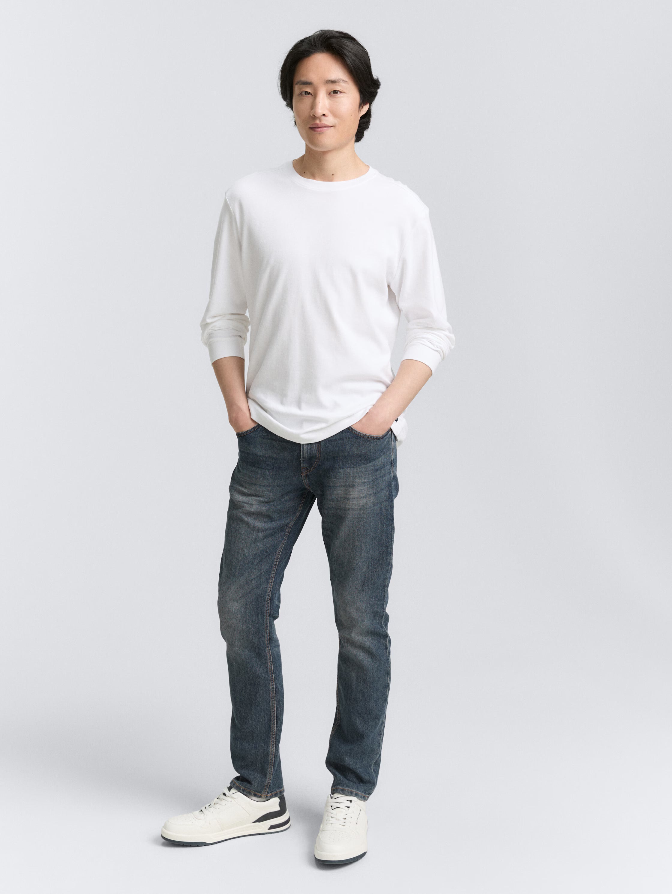Męskie Spodnie Jeansowe Tom Tailor Marvin Mid Stone Wash Proste 1007858 10281