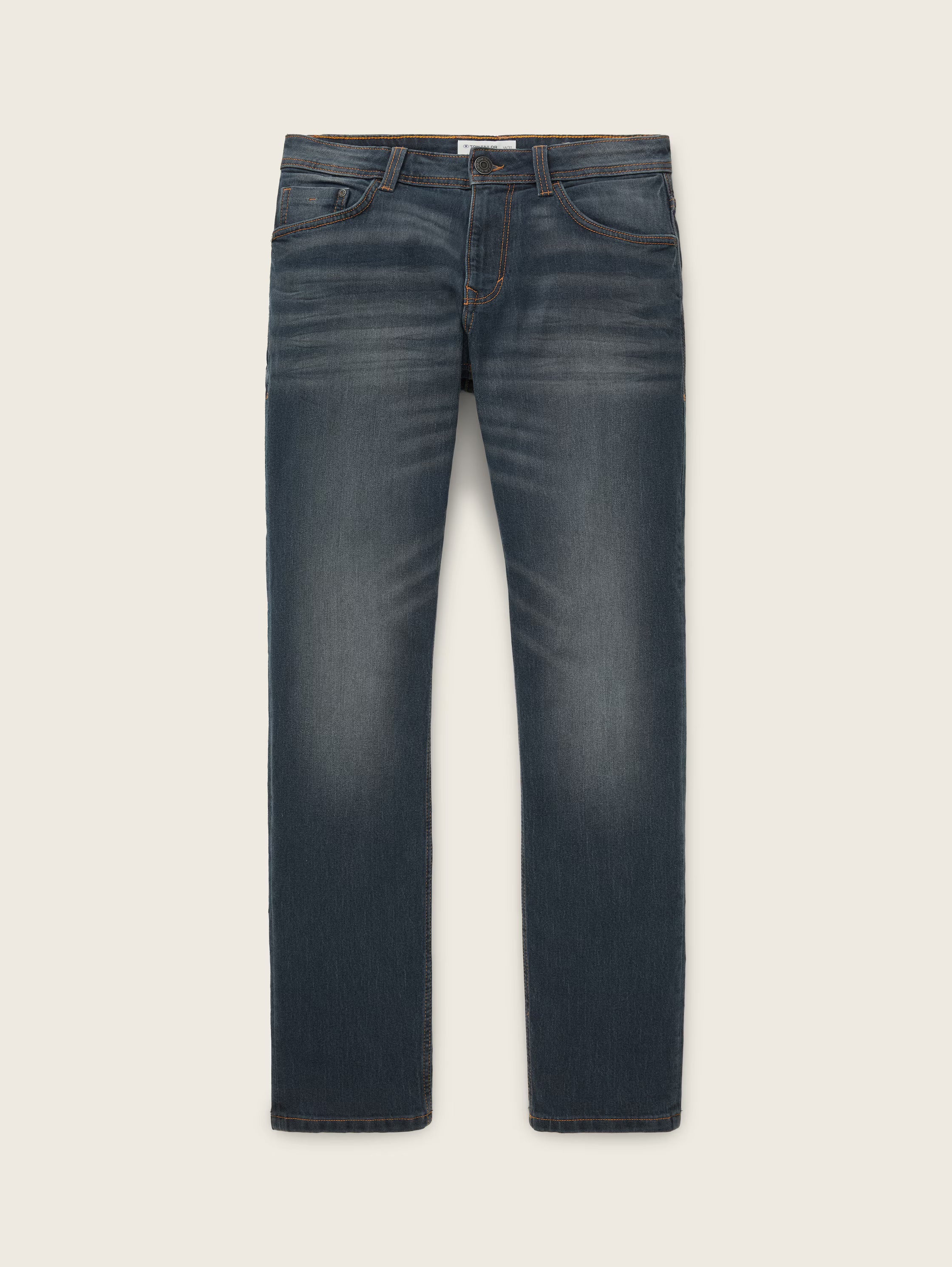 Męskie Spodnie Jeansowe Tom Tailor Marvin Mid Stone Wash Proste 1007858 10281