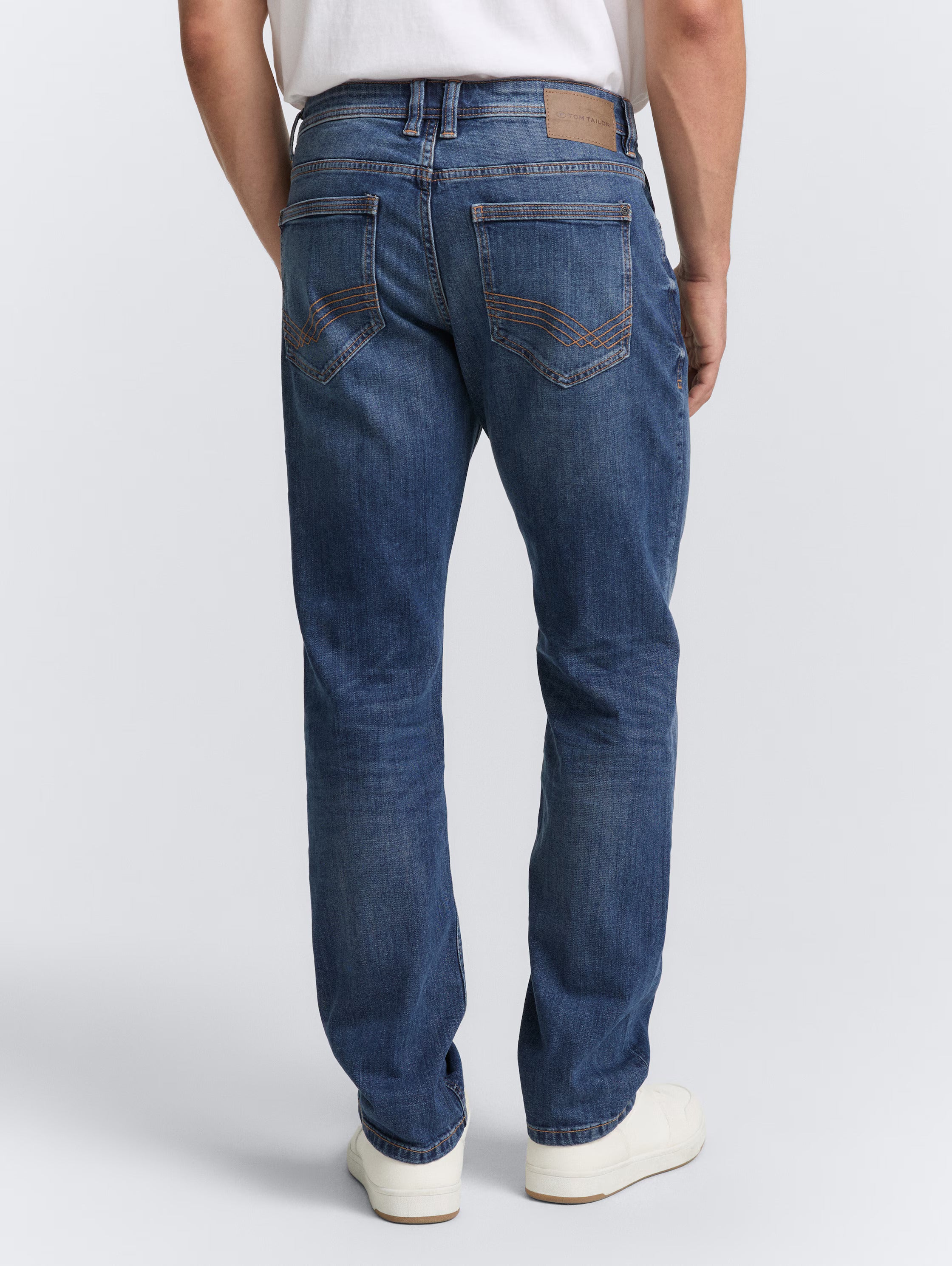 Męskie Spodnie Jeansowe Tom Tailor Marvin Used Mid Stone Proste 1007858 10119