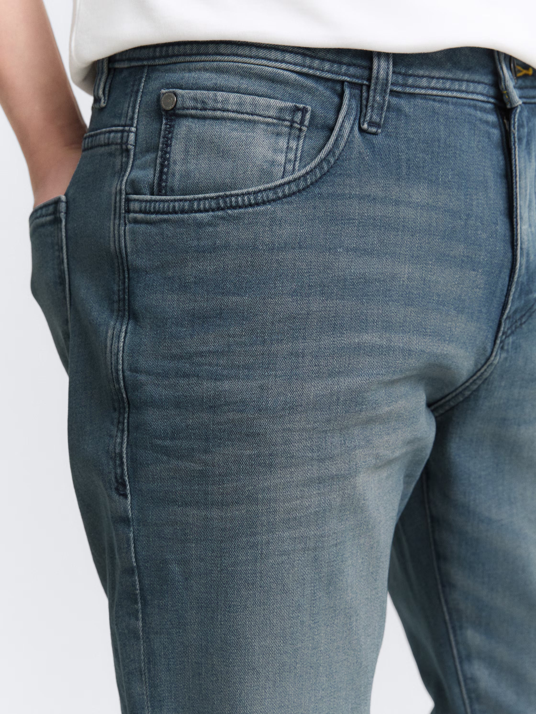 Męskie Spodnie Jeansowe Tom Tailor TTJOSH REGULAR mid stone blue grey denim 1048363 10162