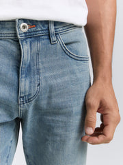 Męskie Spodnie Jeansowe Tom Tailor TTMARVIN Straight Stone Blue Denim 1048364 10141