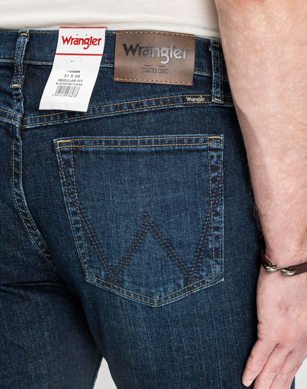 Męskie Spodnie Jeansowe Wrangler Regular Fit Blackened Indigo 112352956