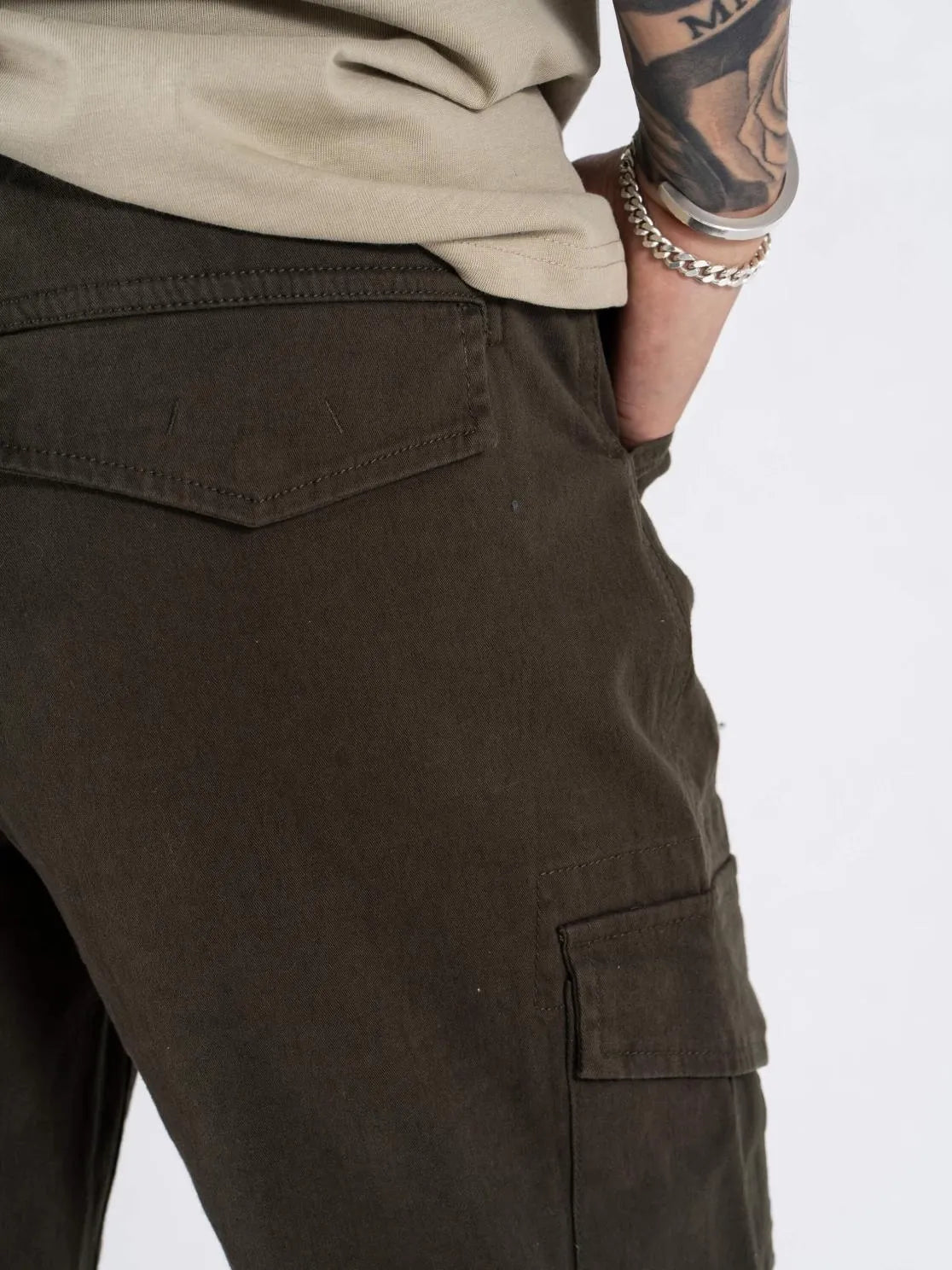 Męskie Spodnie Materiałowe Marcus Gerry Cargo 5052 Olive Green 16-200145