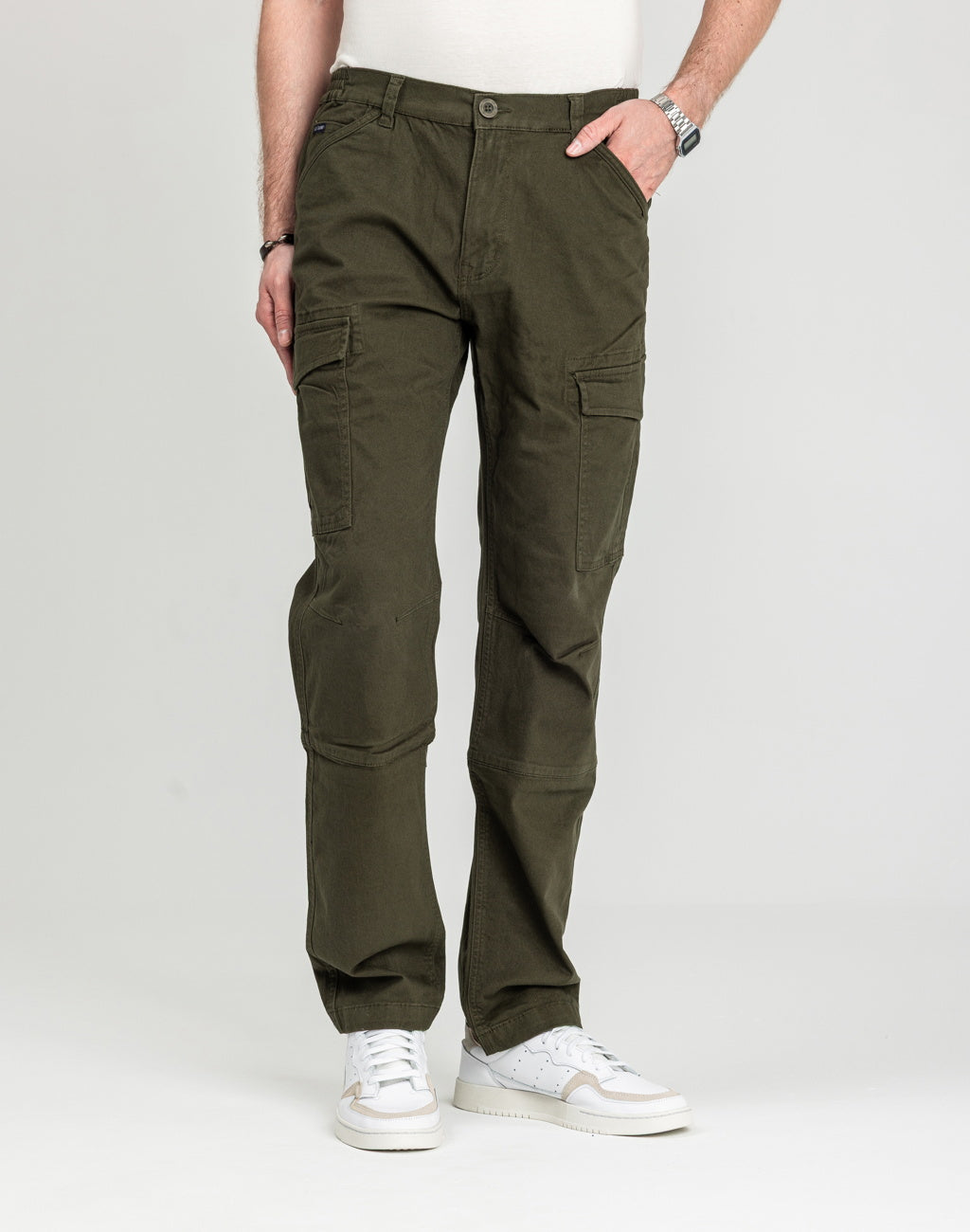 Męskie Spodnie Materiałowe Marcus Gerry Cargo 5052 Olive Green 16-200145