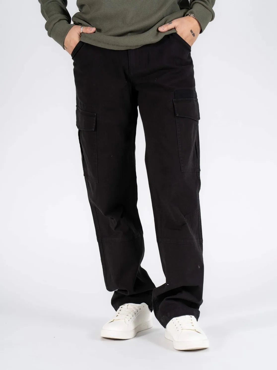 Męskie Spodnie Materiałowe Marcus Gerry Cargo 9098 Black 16-200135