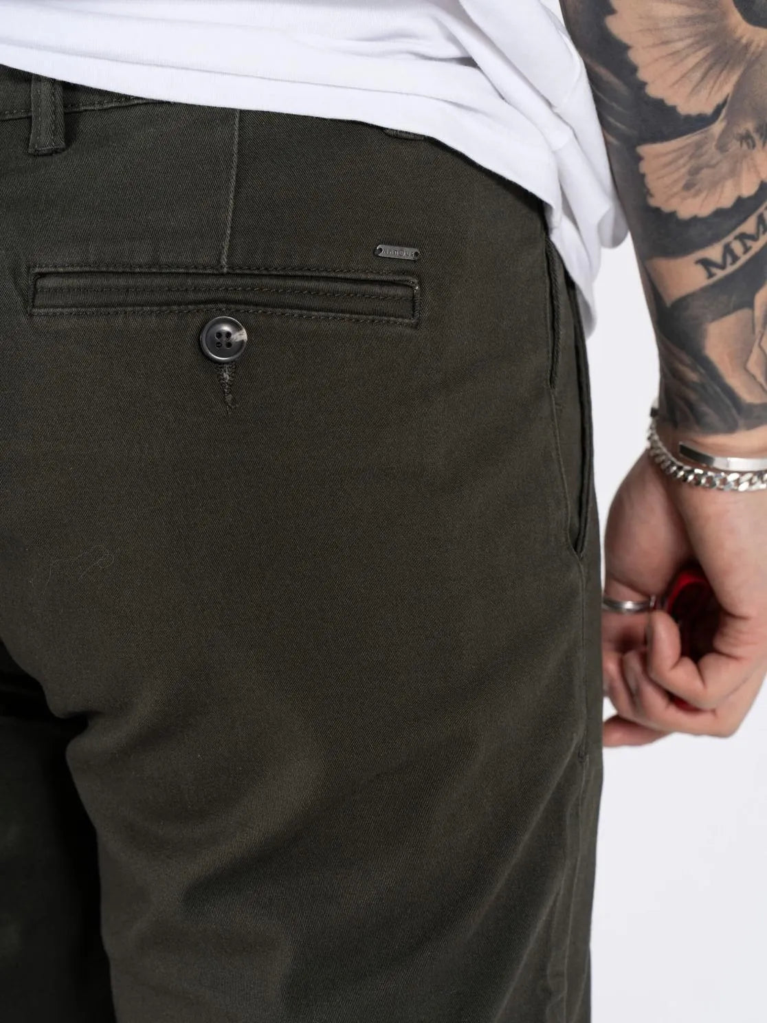 Męskie Spodnie Materiałowe Marcus Gerry Chino 5052 Olive Green 16-200126