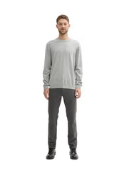 Męskie Spodnie Materiałowe Tom Tailor Jersey Slim Chino Black White Birds Eye 1044853 35951