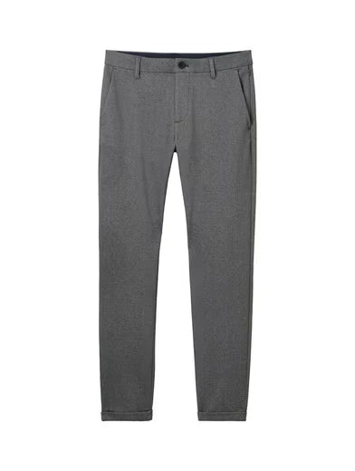 Męskie Spodnie Materiałowe Tom Tailor Jersey Slim Chino Black White Birds Eye 1044853 35951