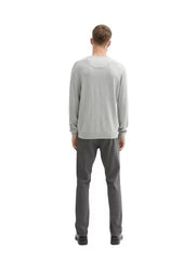 Męskie Spodnie Materiałowe Tom Tailor Jersey Slim Chino Black White Birds Eye 1044853 35951