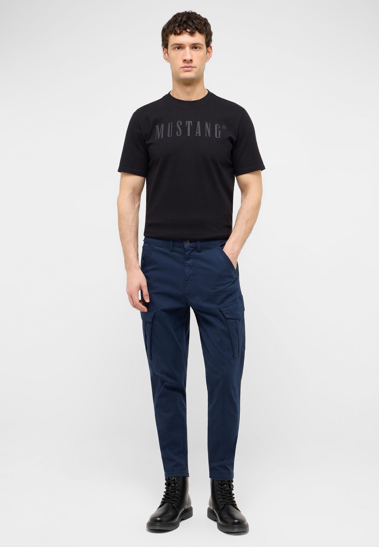 Męskie Spodnie Mustang Style Lex Cargo Dark Sapphire 1017466 4136