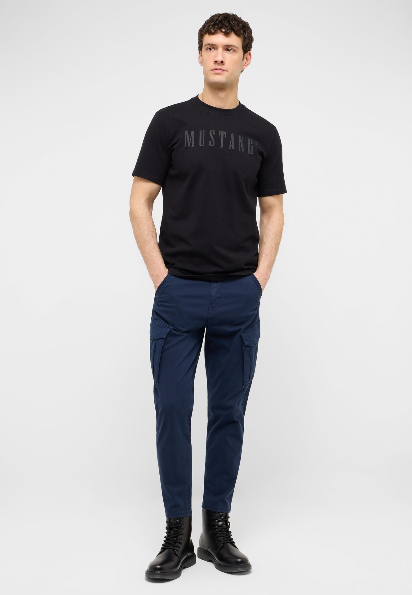 Męskie Spodnie Mustang Style Lex Cargo Dark Sapphire 1017466 4136