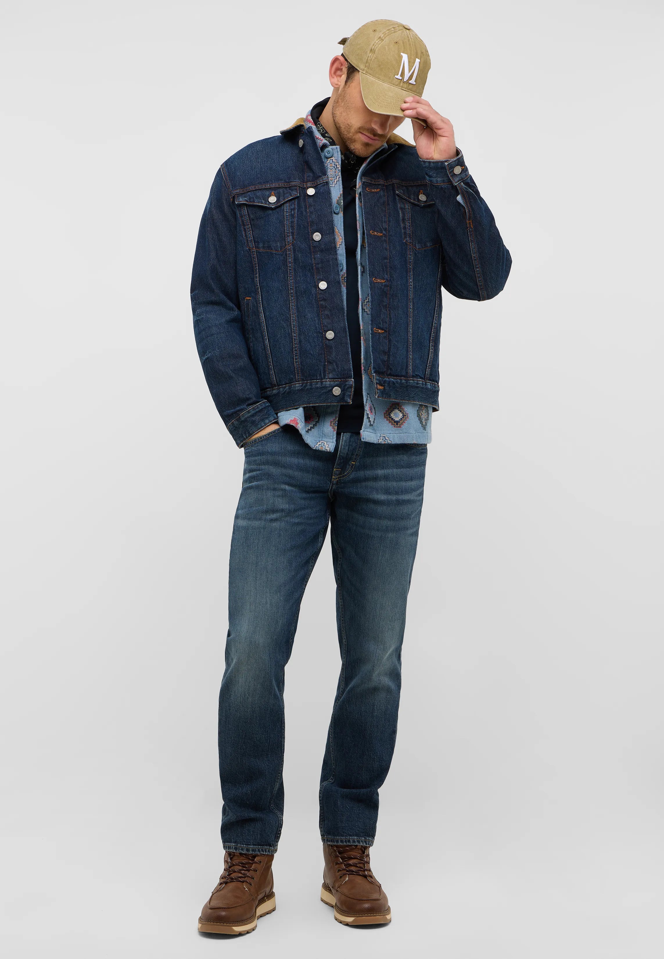 Męskie Spodnie jeansowe Mustang Style Denver Straight Denim Blue 1016817 5000 873