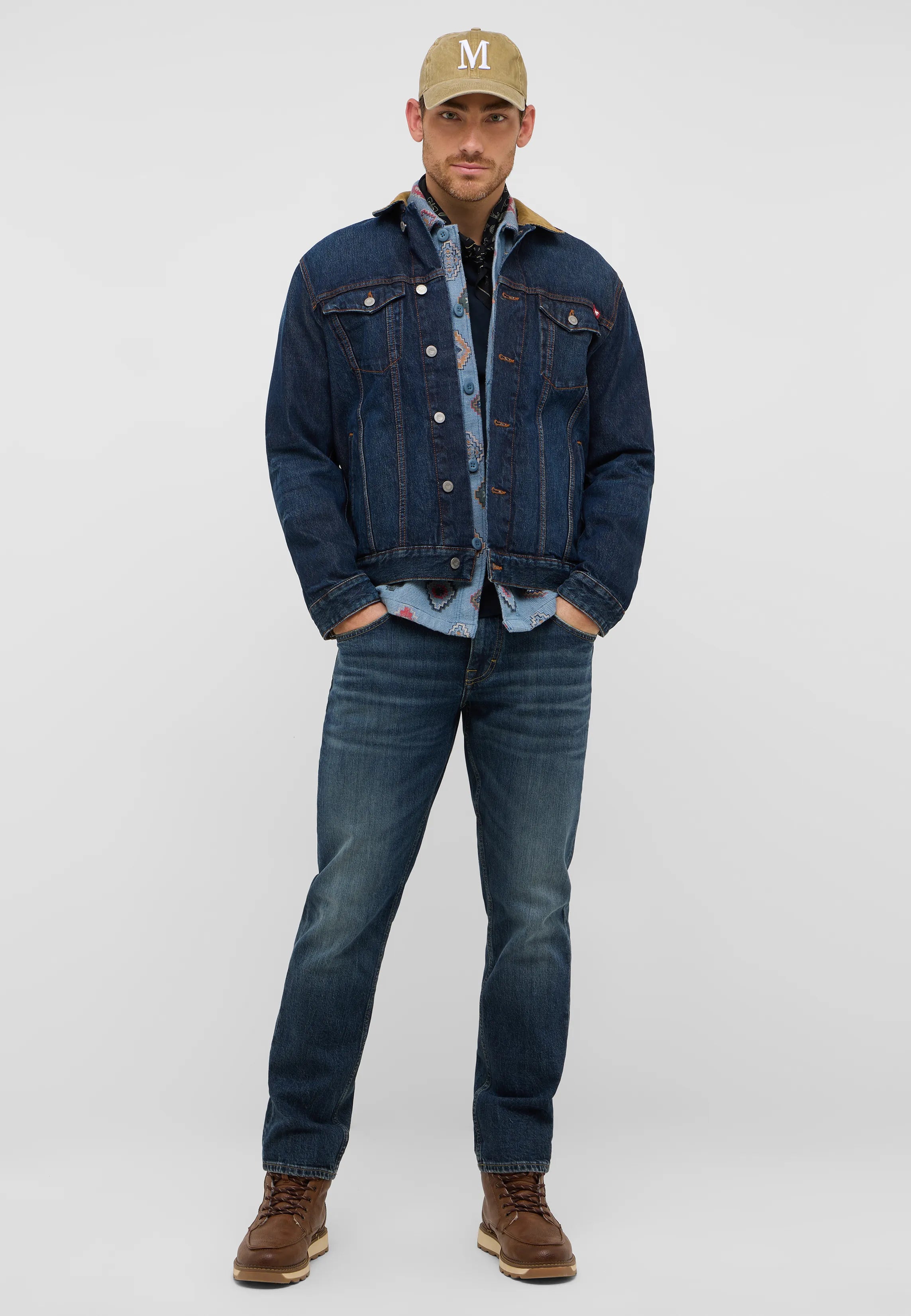 Męskie Spodnie jeansowe Mustang Style Denver Straight Denim Blue 1016817 5000 873