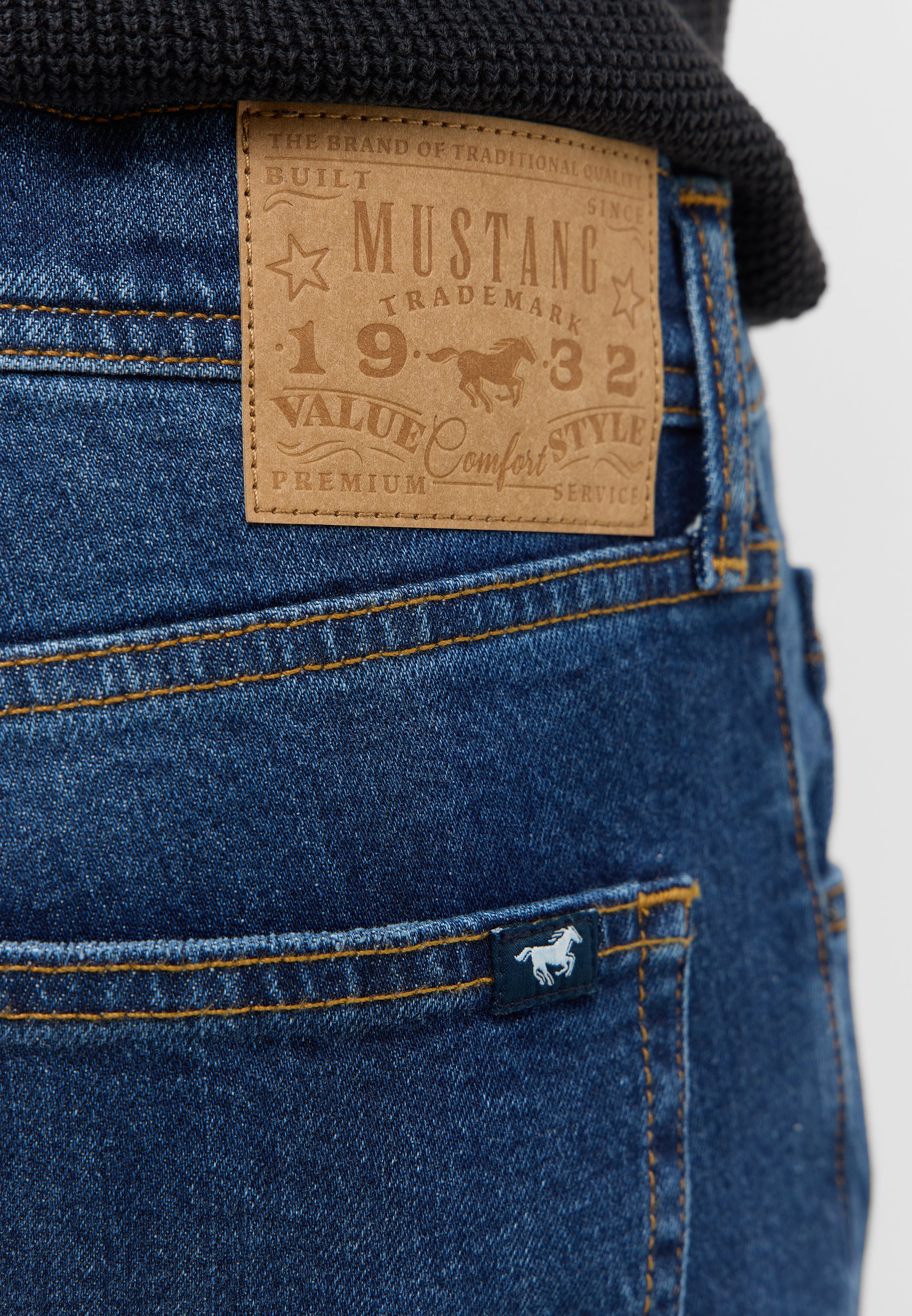 Męskie Spodnie Jeansowe Mustang Style Denver Straight Denim Blue 1016817 5000 883