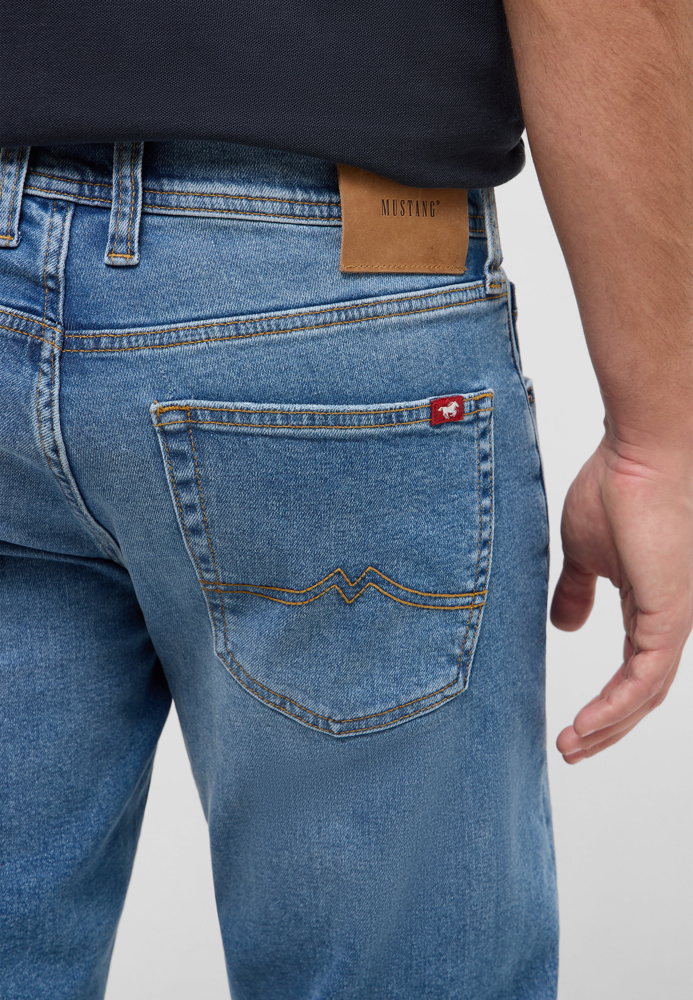 Męskie Spodnie Jeansowe Mustang Style Denver Straight Denim Blue 1017444 5000 583