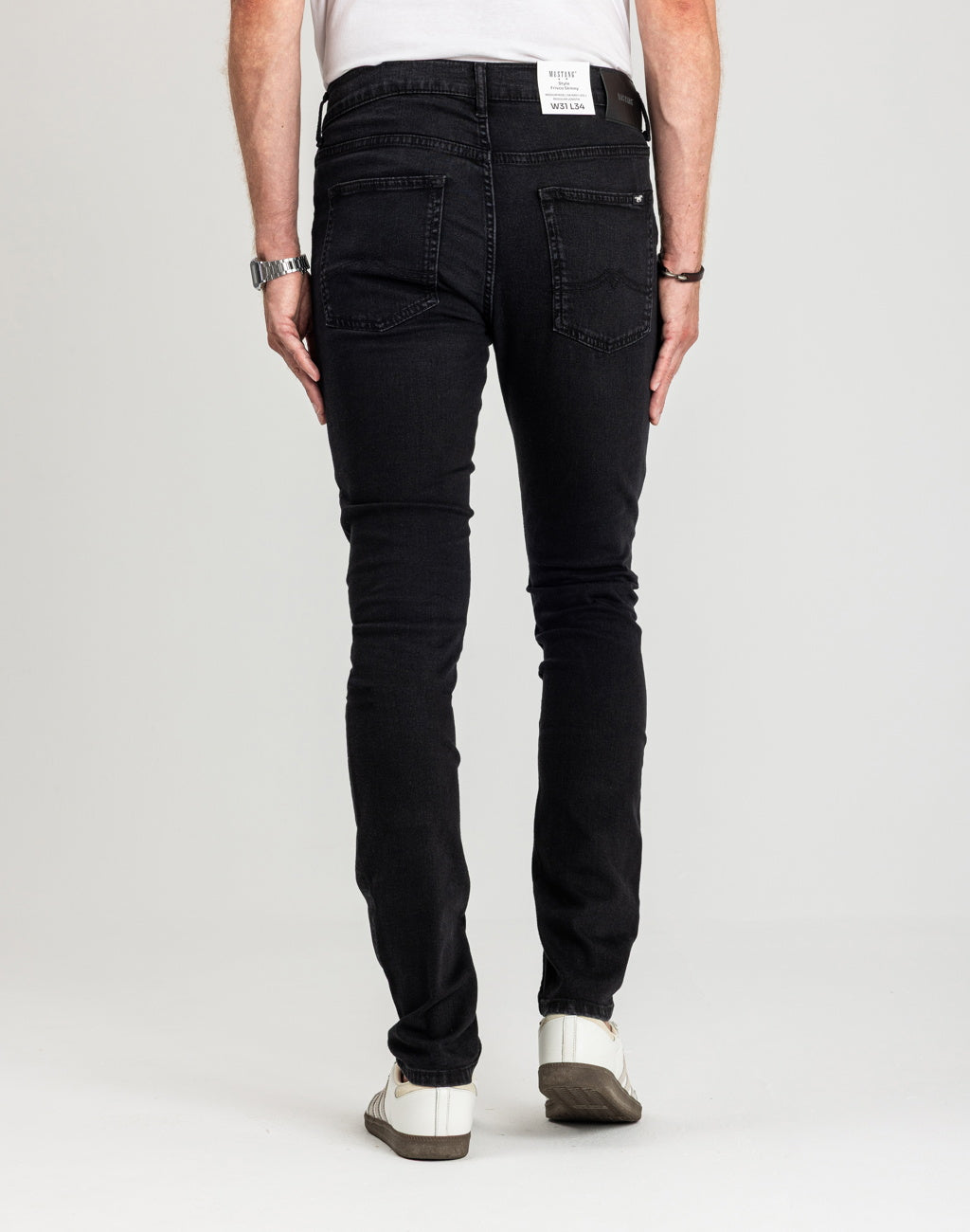 Męskie Spodnie jeansowe Mustang Style Frisco Skinny Denim Black 1018071 4000 940