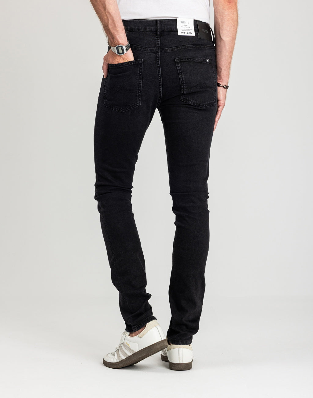 Męskie Spodnie jeansowe Mustang Style Frisco Skinny Denim Black 1018071 4000 940