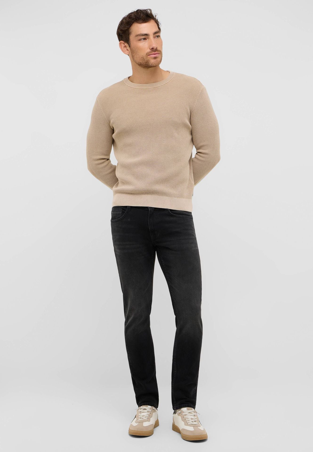 Męskie Spodnie jeansowe Mustang Style Oregon Slim Denim Black 1016798 4000 803