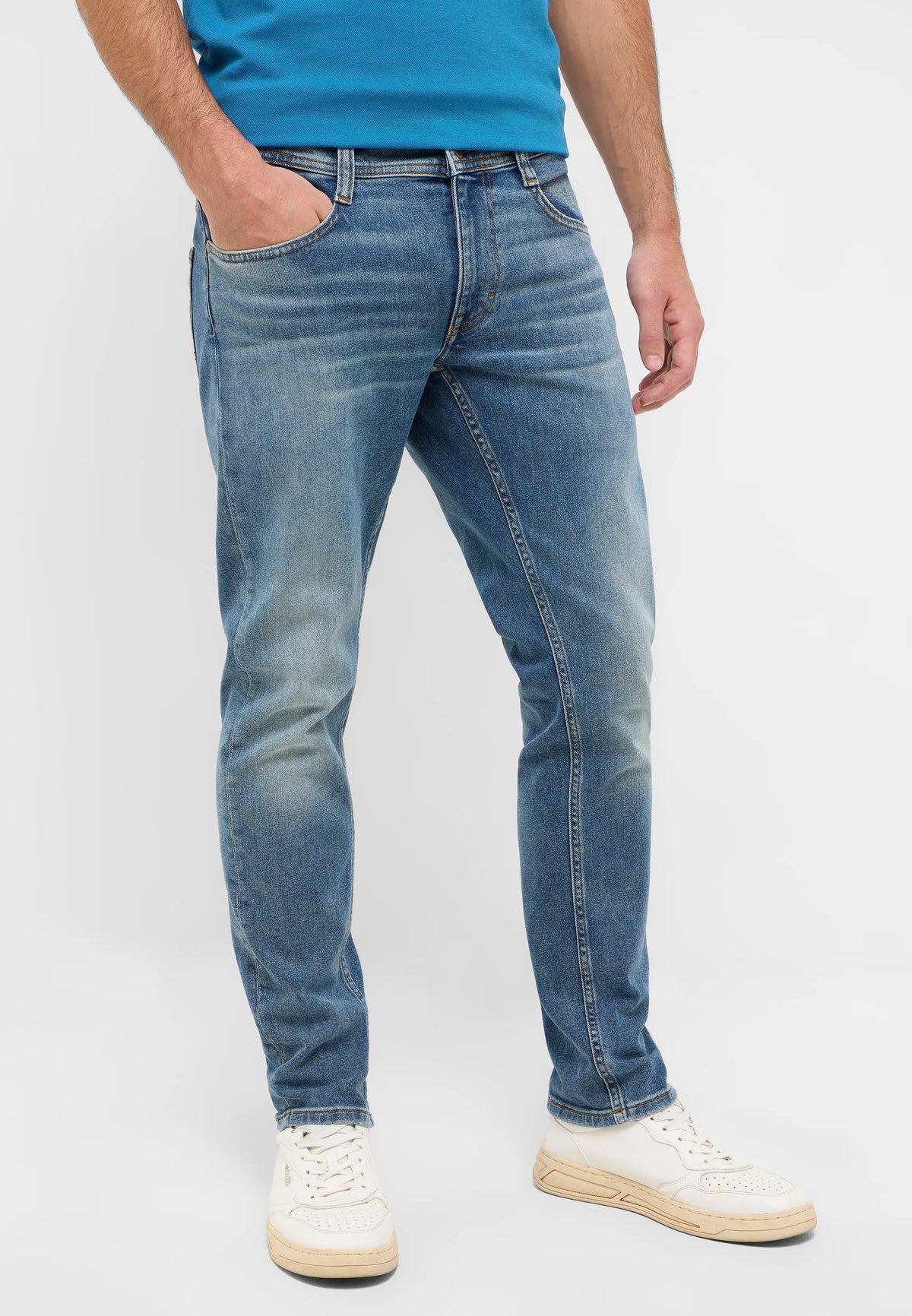 Męskie Spodnie Jeansowe Mustang Style Oregon Slim Denim Blue 1016429 5000 683