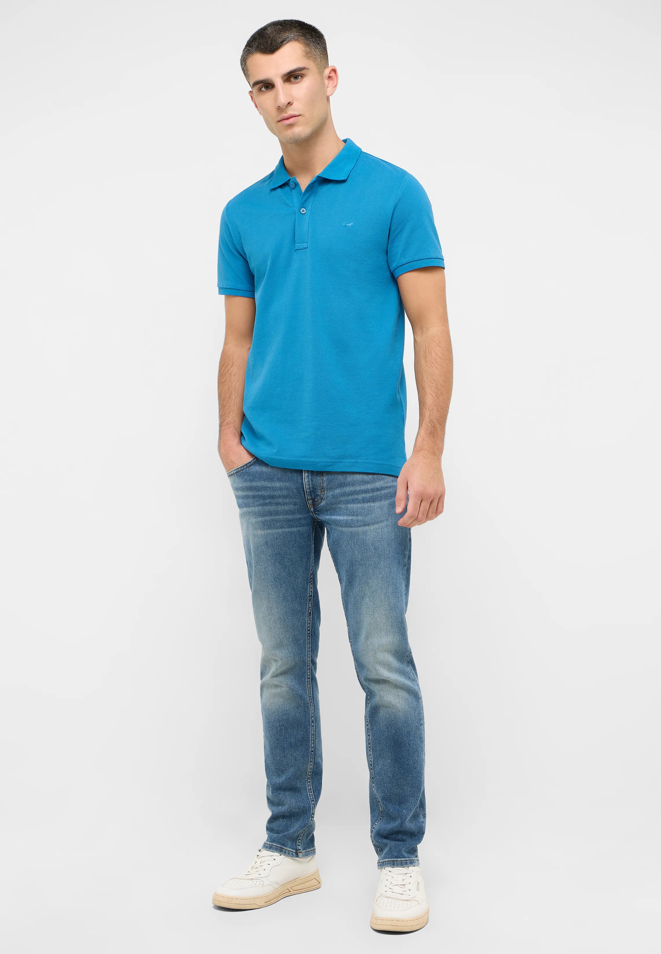 Męskie Spodnie Jeansowe Mustang Style Oregon Slim Denim Blue 1016429 5000 683