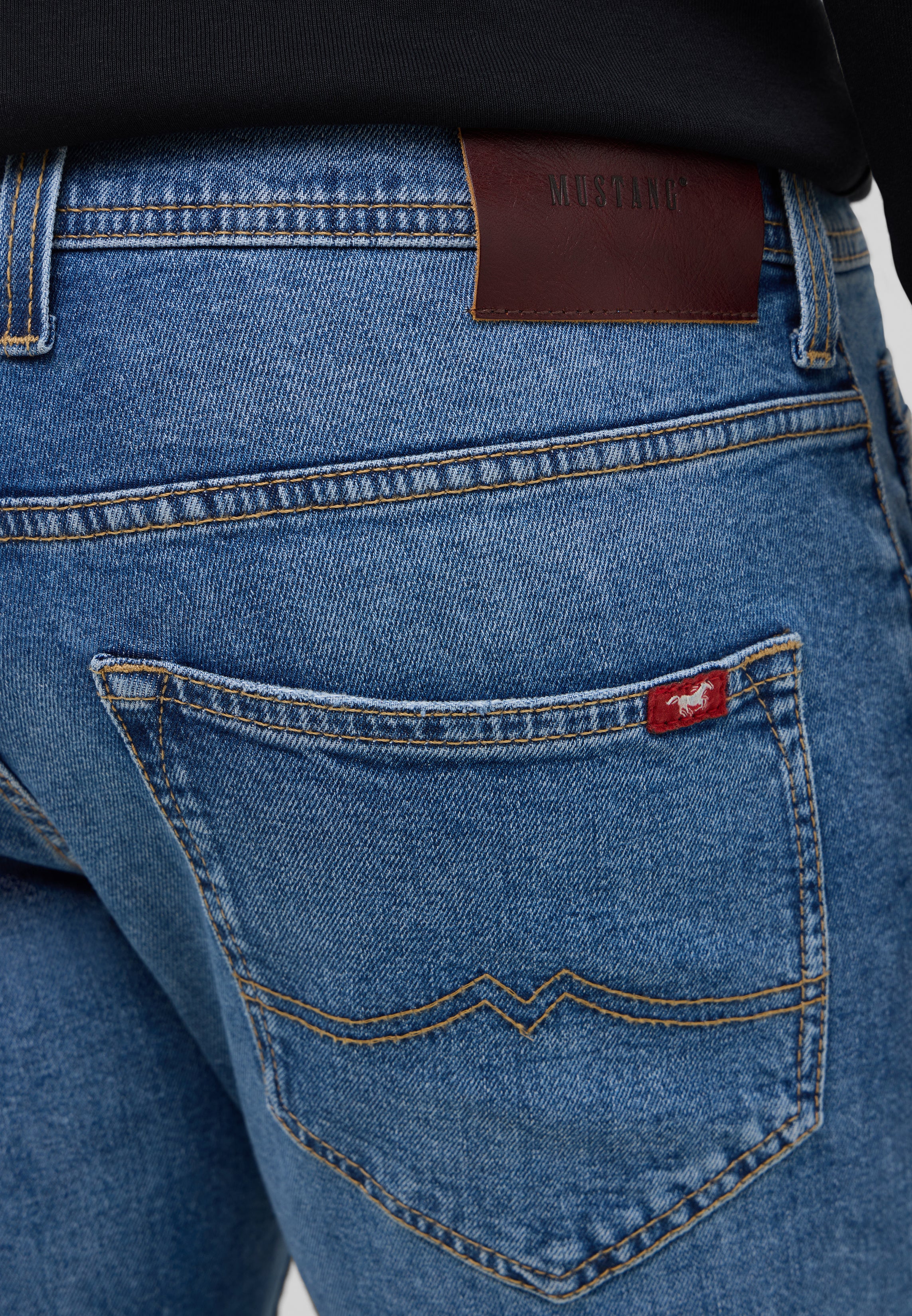 Męskie Spodnie Jeansowe Mustang Style Oregon Slim Denim Blue 1016799 5000 402