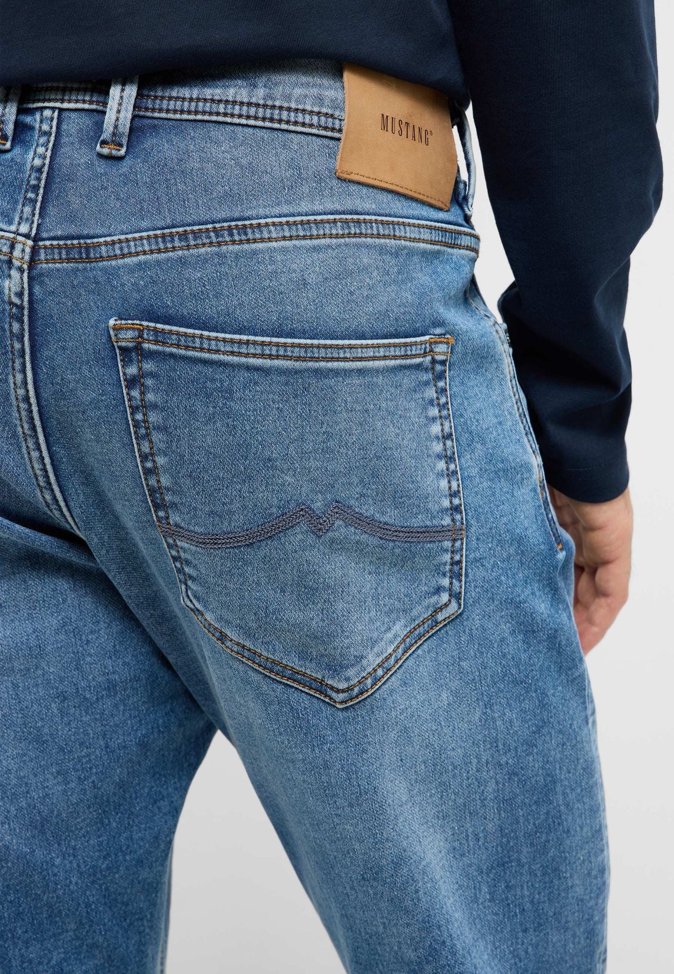 Męskie Spodnie Jeansowe Mustang Style Oregon Slim K Denim Blue 1017431 5000 582