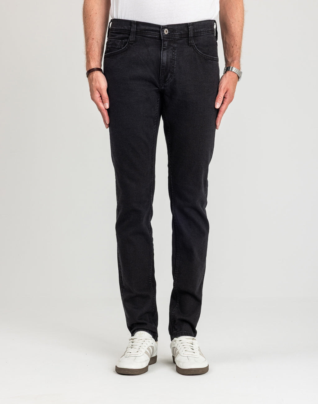 Męskie Spodnie jeansowe Mustang Style Oregon Tapered Denim Black 1018299 4000 940