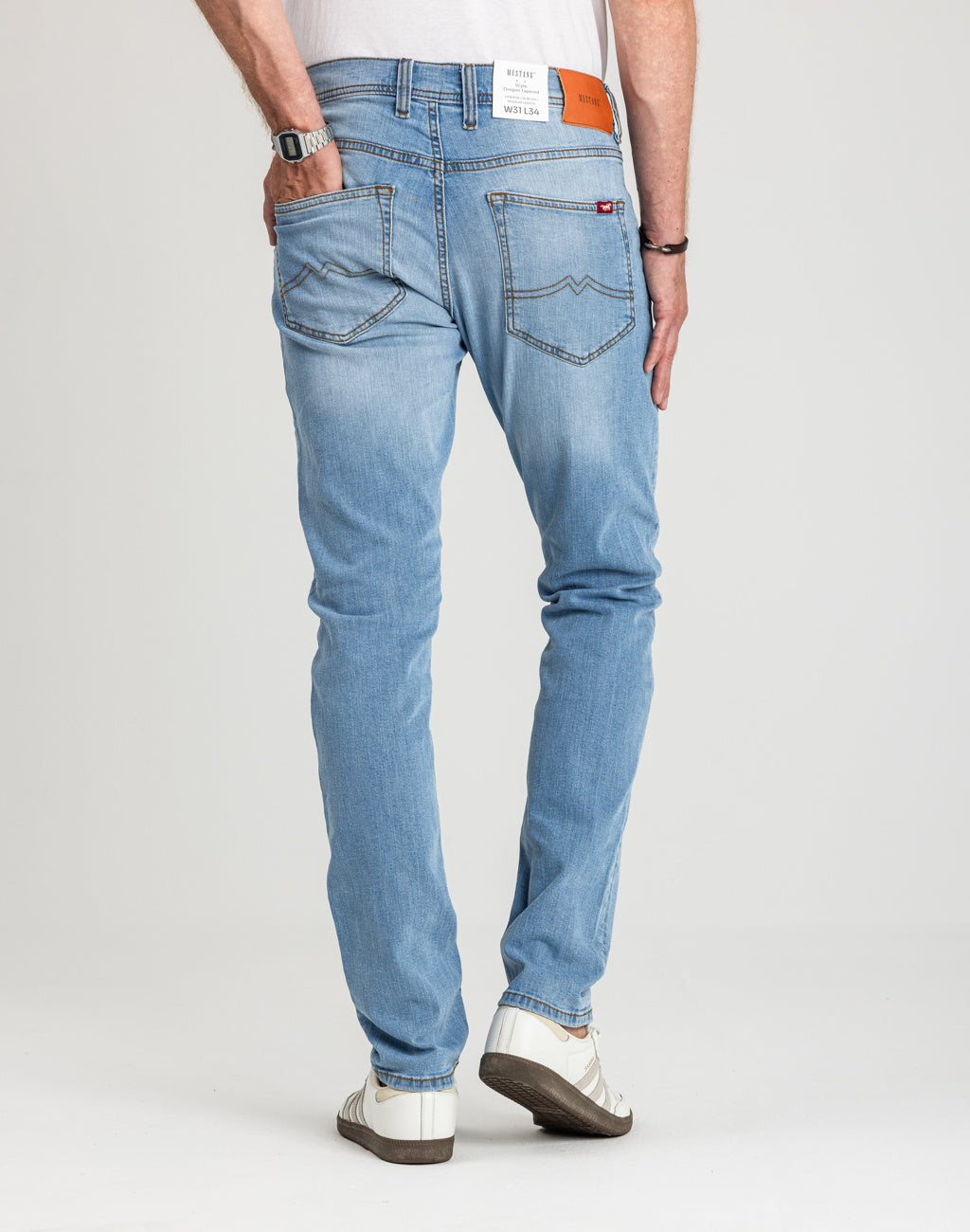 Męskie Spodnie jeansowe Mustang Style Oregon Tapered Denim Blue 1018072 5000 401