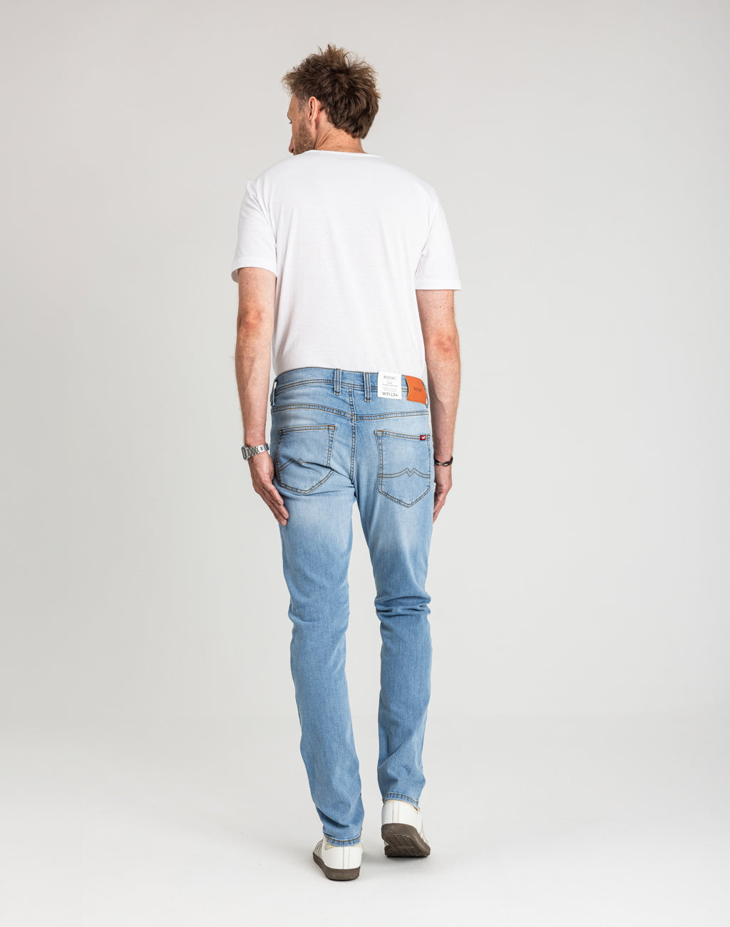 Męskie Spodnie jeansowe Mustang Style Oregon Tapered Denim Blue 1018072 5000 401