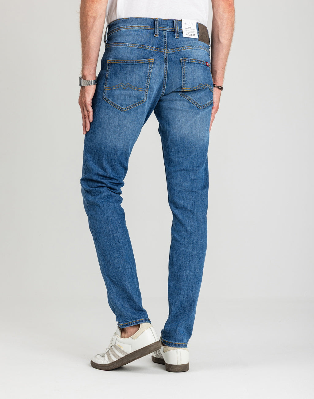 Męskie Spodnie jeansowe Mustang Style Oregon Tapered Denim Blue 1018072 5000 623