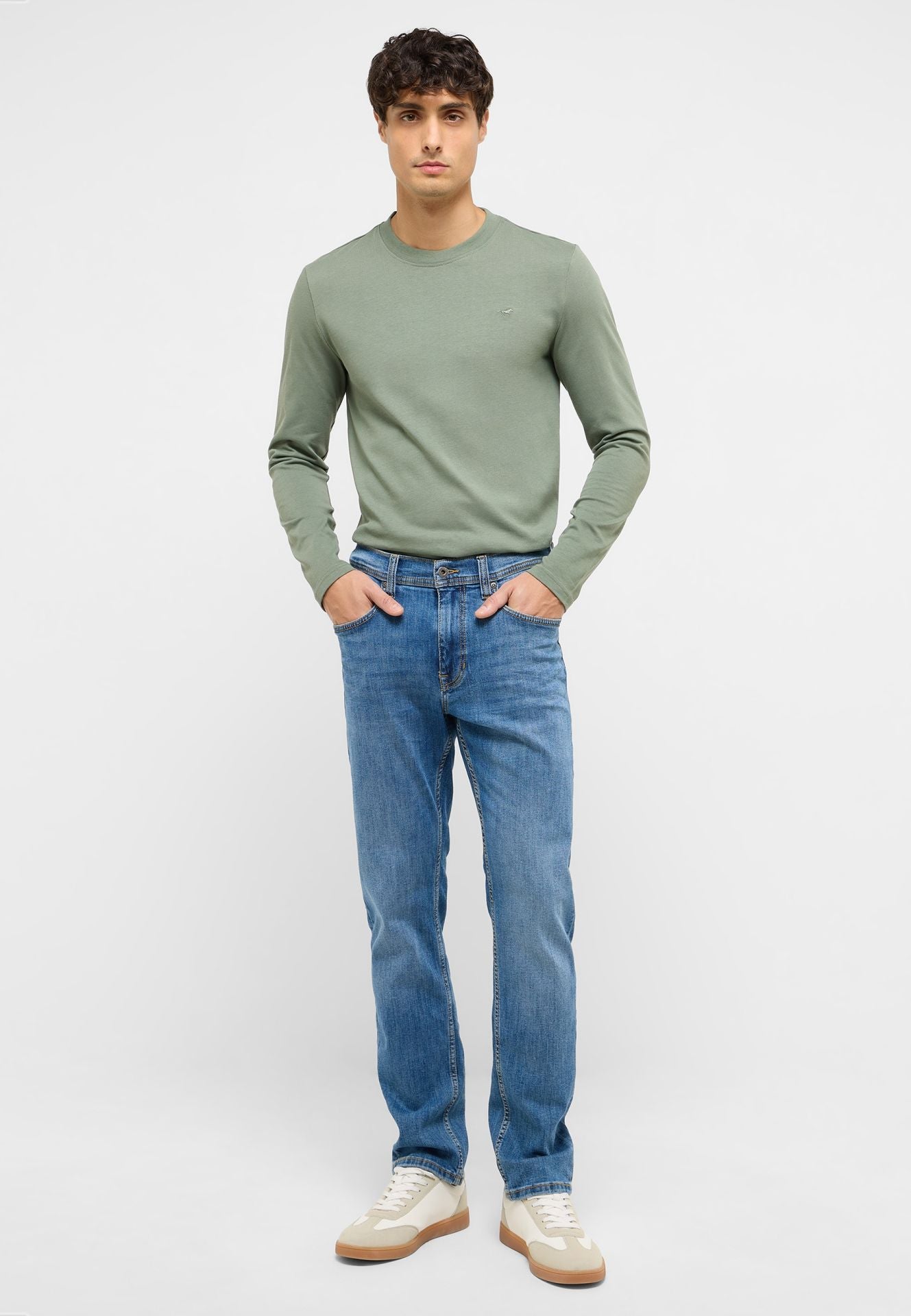 Męskie Spodnie jeansowe Mustang Style Orlando Slim Denim Blue 1016984 5000 623