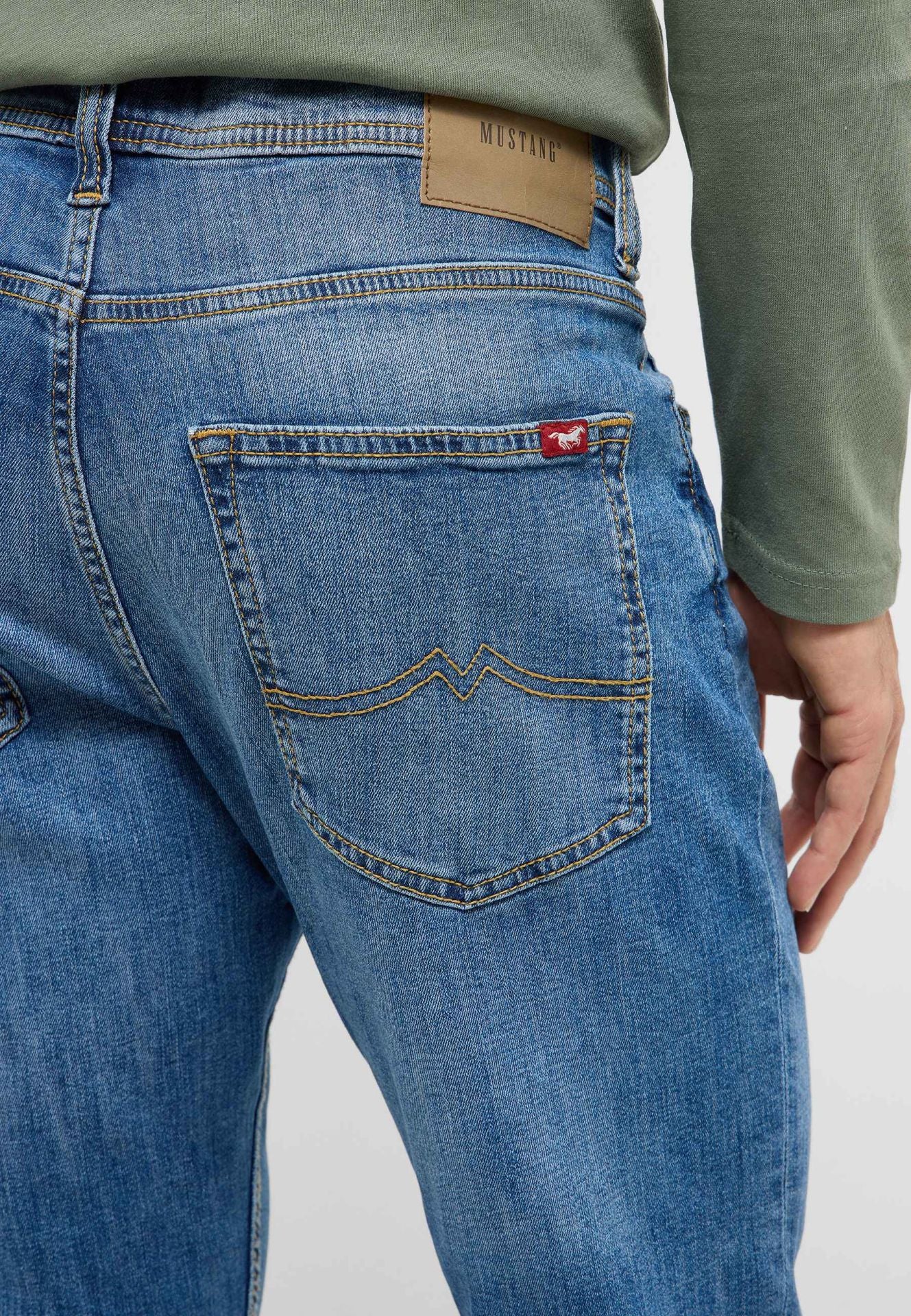 Męskie Spodnie jeansowe Mustang Style Orlando Slim Denim Blue 1016984 5000 623
